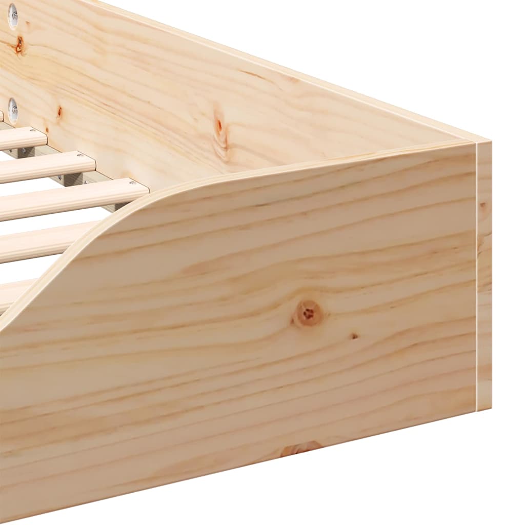 Bodenbettgestell Braun 80 x 220 cm Massivholz Kiefer